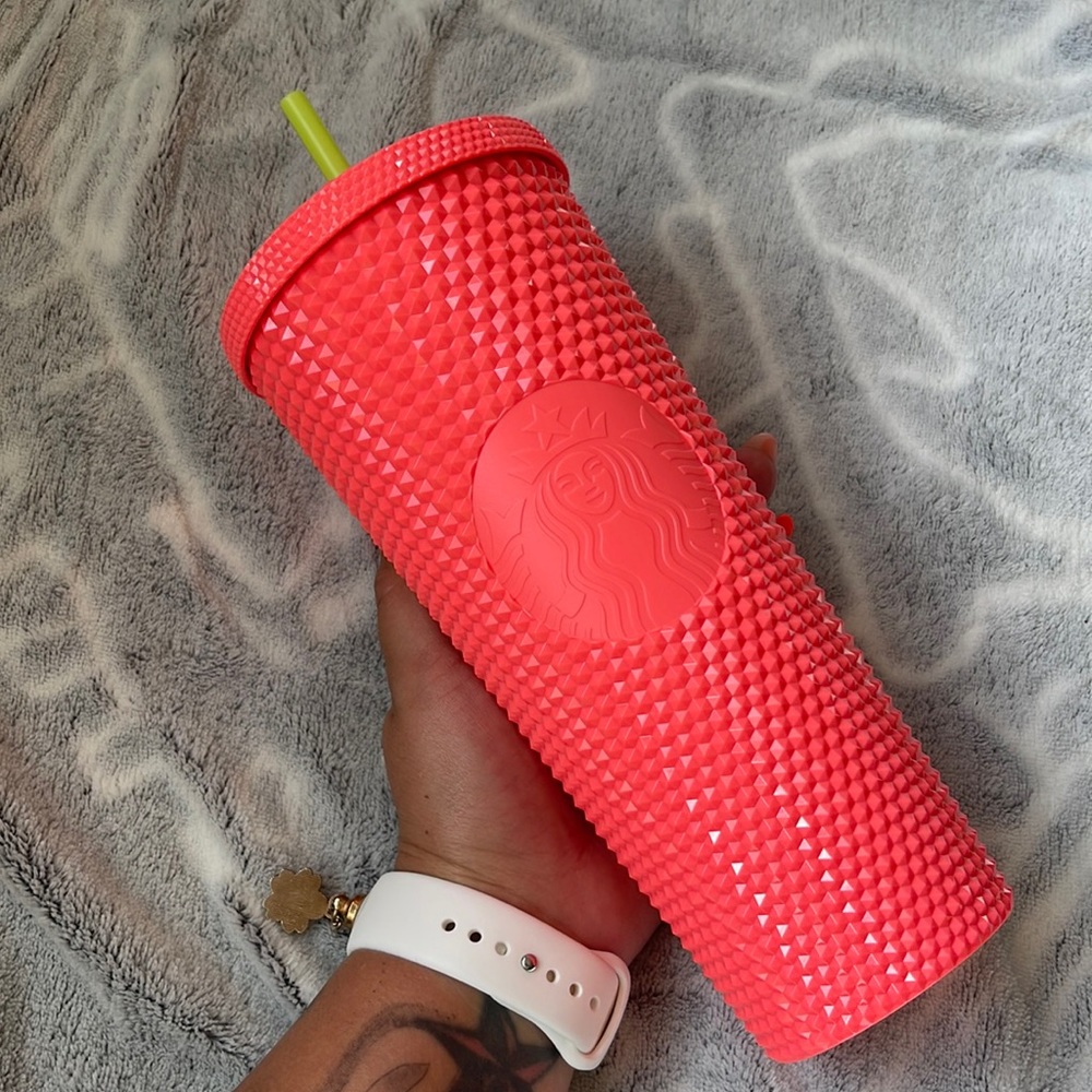 Dragon Fruit Starbucks studded 24oz tumbler